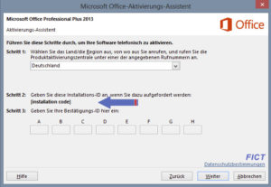 Office Produktaktivierung