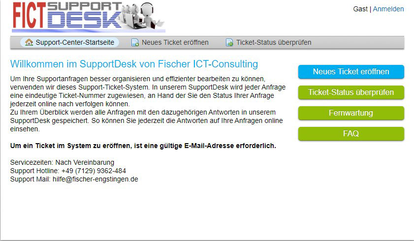 Fict Support Desk Das Ticketsystem Der Firma Fischer Ict Consulting