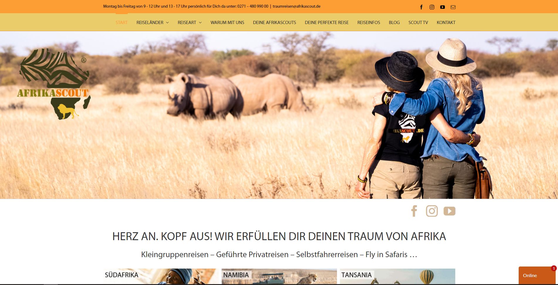 Referenzen Webdesign - Afrika Reisen