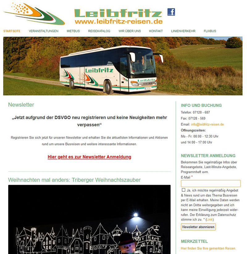 Referenzen Webdesign - Leibfritz Reisen