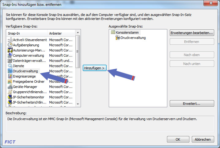 Windows Drucker kopieren - mmc Druckerverwaltung
